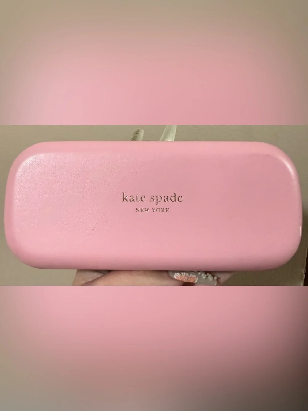 Kate Spade pink hard-shell eyeglass case